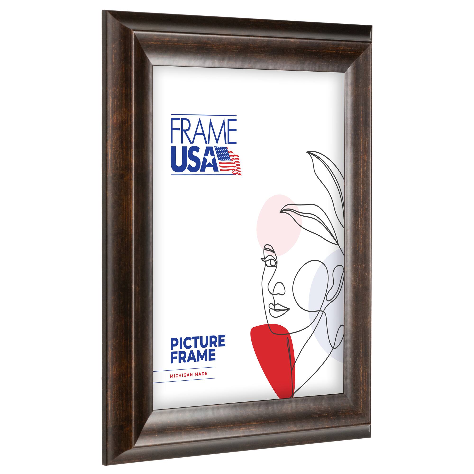Frame USA Verona Narrow Tarnished Bronze Single Image Picture Frame with Mat